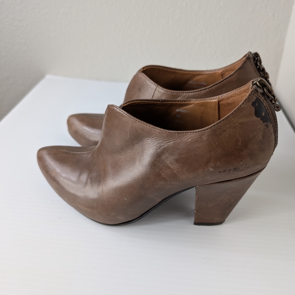 Earthies Mareesa leather ankle boots Womens 8.5 Brown Boots Shoes Heels